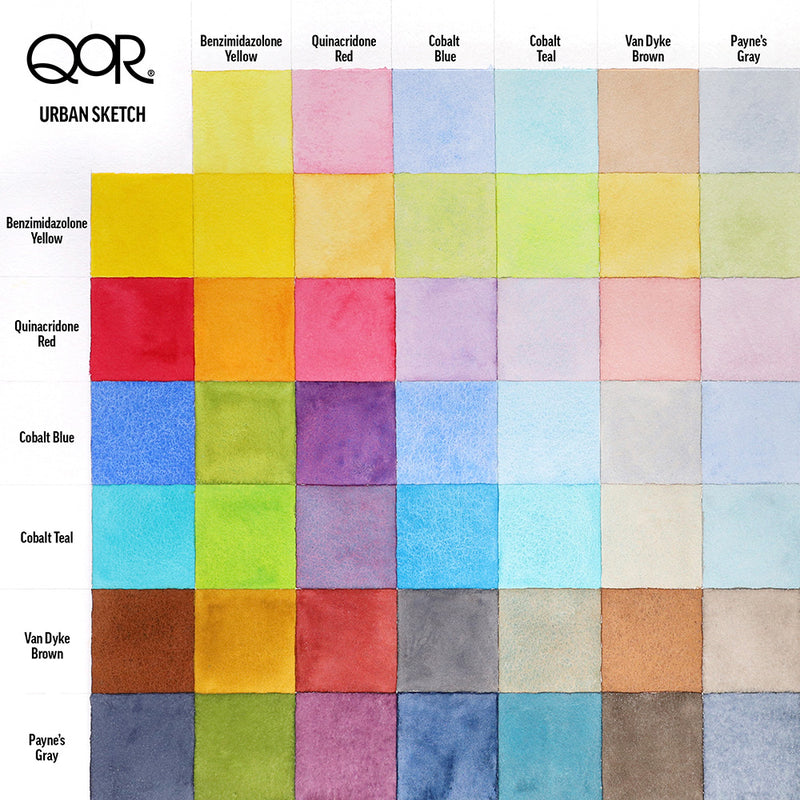 QoR Urban Sketch Watercolor Half Pan Set