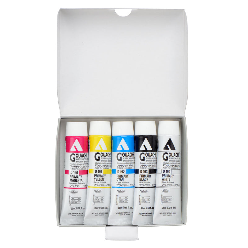 Holbein Acrylic Gouache Primary Set | 5 x 20ml