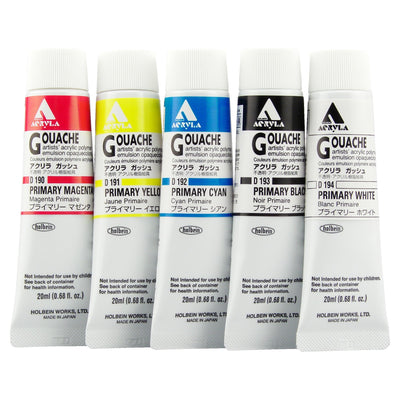 Holbein Acrylic Gouache Primary Set | 5 x 20ml