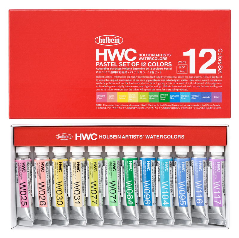 Holbein Watercolor Pastel Set | 12 x 5ml