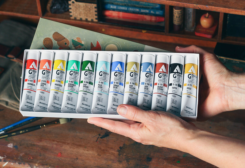 Holbein Rebecca Green Acrylic Gouache Set | 12 x 20ml