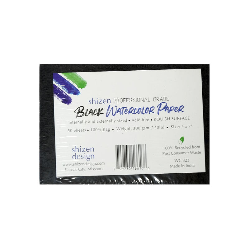 Shizen Professional Grade Black Watercolor Paper
