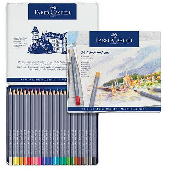 Faber-Castell Goldfaber Aqua Watercolor Pencil Metal Tin Sets
