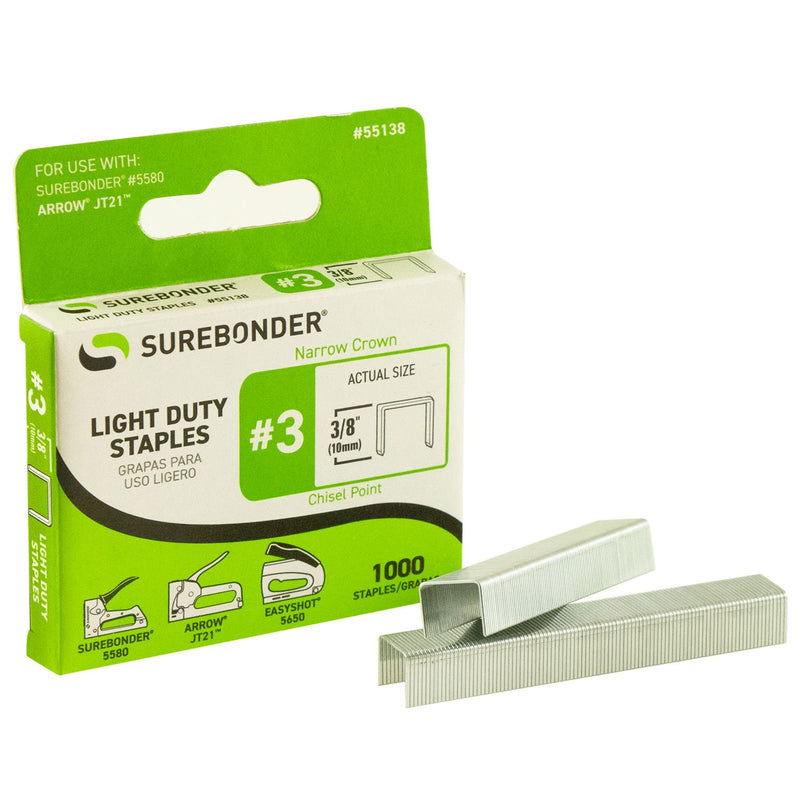 Surebonder Light Duty Staples No. 3, 1000 ct.