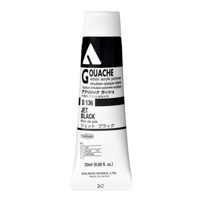 Holbein Acrylic Gouache Tubes (Black, White & Gray Colors)