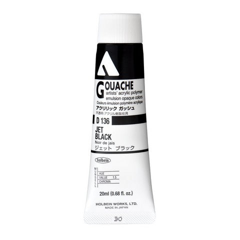 Holbein Acrylic Gouache Tubes (Black, White & Gray Colors)