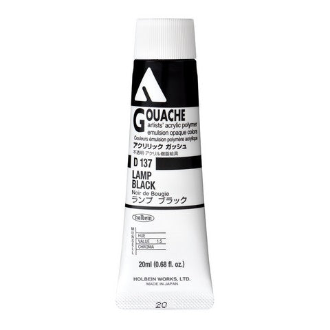 Holbein Acrylic Gouache Tubes (Black, White & Gray Colors)
