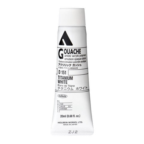 Holbein Acrylic Gouache Tubes (Black, White & Gray Colors)