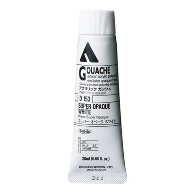 Holbein Acrylic Gouache Tubes (Black, White & Gray Colors)