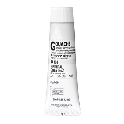 Holbein Acrylic Gouache Tubes (Black, White & Gray Colors)