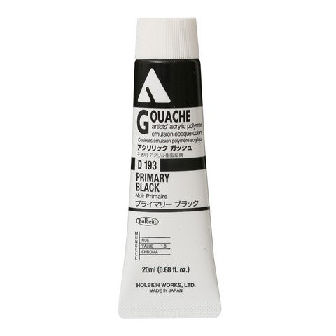 Holbein Acrylic Gouache Tubes (Black, White & Gray Colors)
