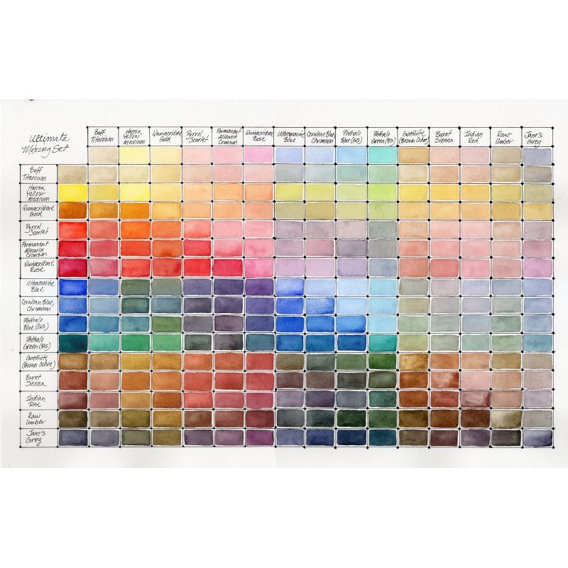 Daniel Smith Hand Poured Watercolor 15 Half Pans - Ultimate Mixing Set